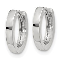 14K White Gold Round Hinged Hoop Earrings view 2
