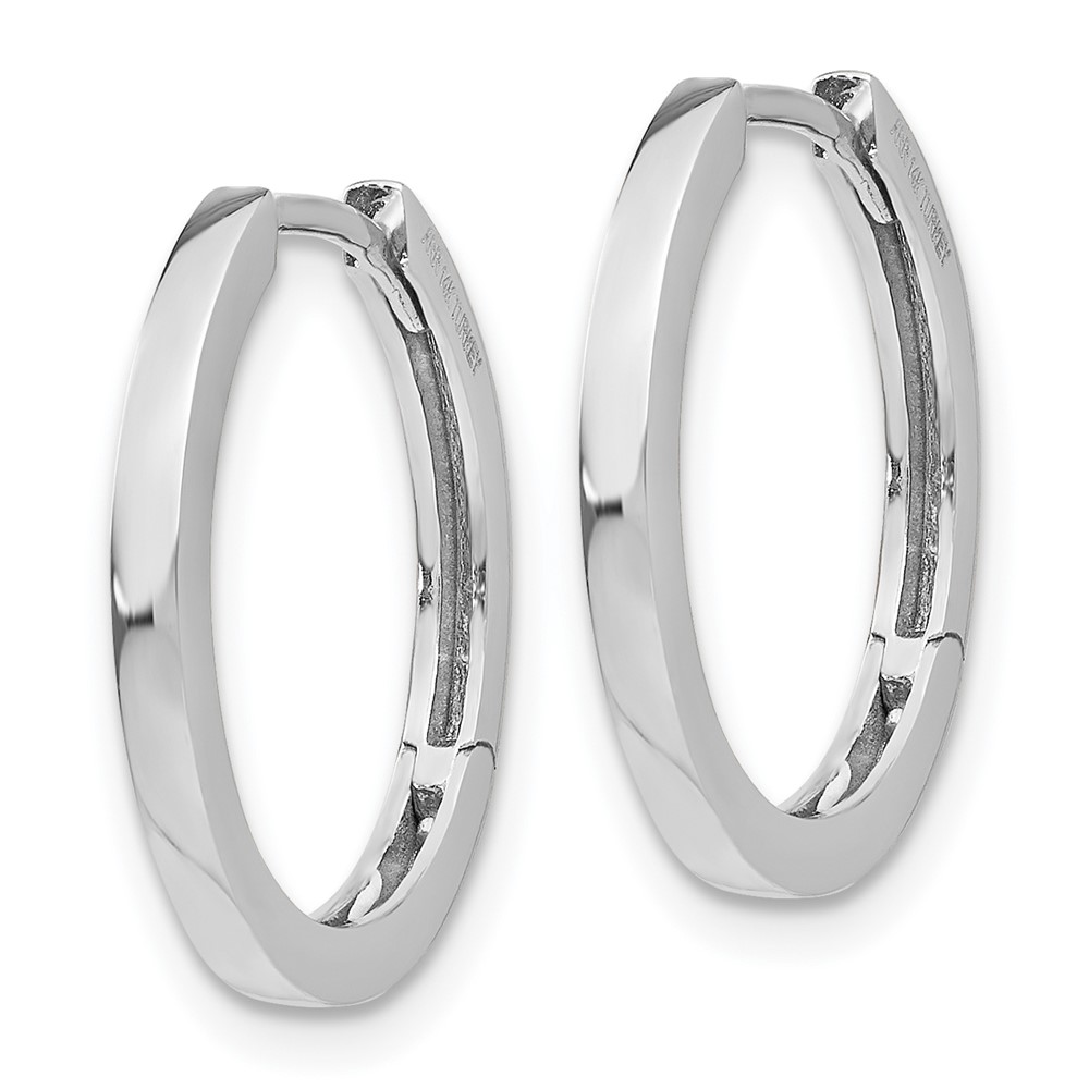 14K White Gold Hinged Hoop Earrings (TM621)
