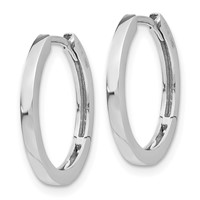 14K White Gold Hinged Hoop Earrings view 2