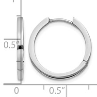 14K White Gold Hinged Hoop Earrings view 4