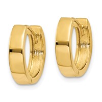 14K Yellow Gold Round Hinged 2.5mm Hoop Earrings view 2
