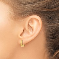 14K Yellow Gold Round Hinged 2.5mm Hoop Earrings view 3