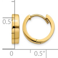 14K Yellow Gold Round Hinged 2.5mm Hoop Earrings view 4