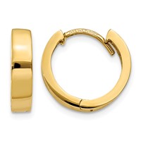 14K Yellow Gold Round Hinged 2.5mm Hoop Earrings view 1