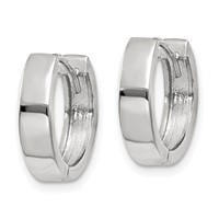 14K White Gold Round Hinged Hoop Earrings view 2