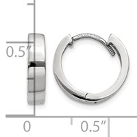 14K White Gold Round Hinged Hoop Earrings view 4