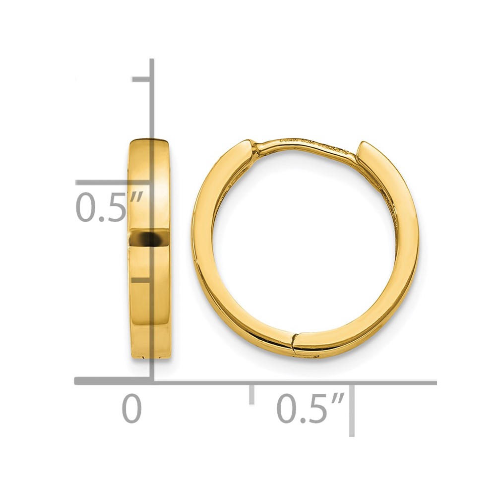 14k Round Hinged Hoop Earrings (TM624)