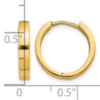 14K Round Hinged Hoop Earrings view 4