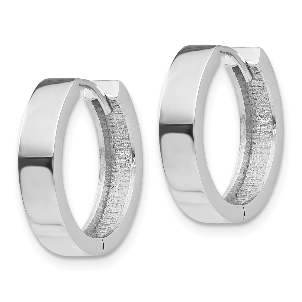 14k White Gold Round Hinged Earrings (TM628)