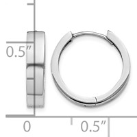 14K White Gold Round Hinged Earrings view 4