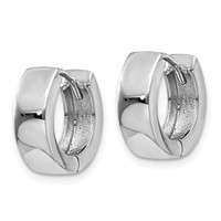14K White Gold Hinged Hoop Earrings view 2