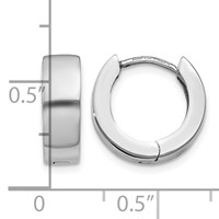 14K White Gold Hinged Hoop Earrings view 4