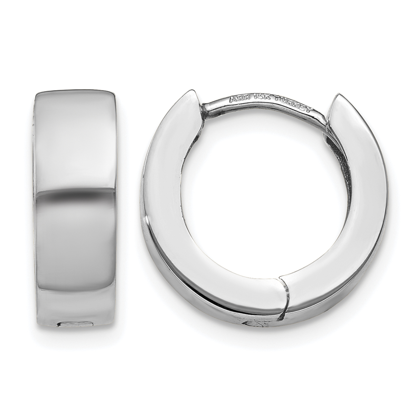14K White Gold Hinged Hoop Earrings (TM631)