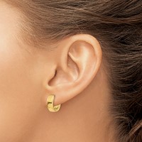 14K Hinged Hoop Earrings view 3