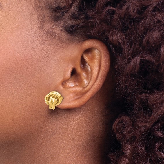 Gold Love Knot Post Earrings