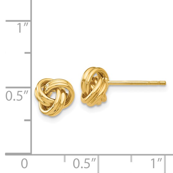 Gold Love Knot Post Earrings