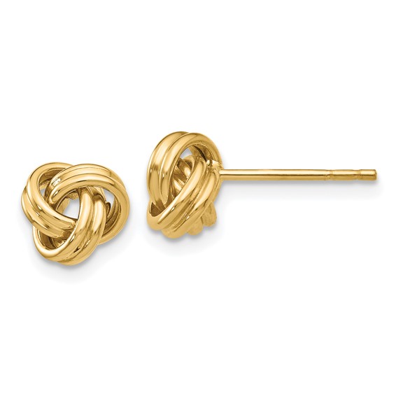 Gold Love Knot Post Earrings