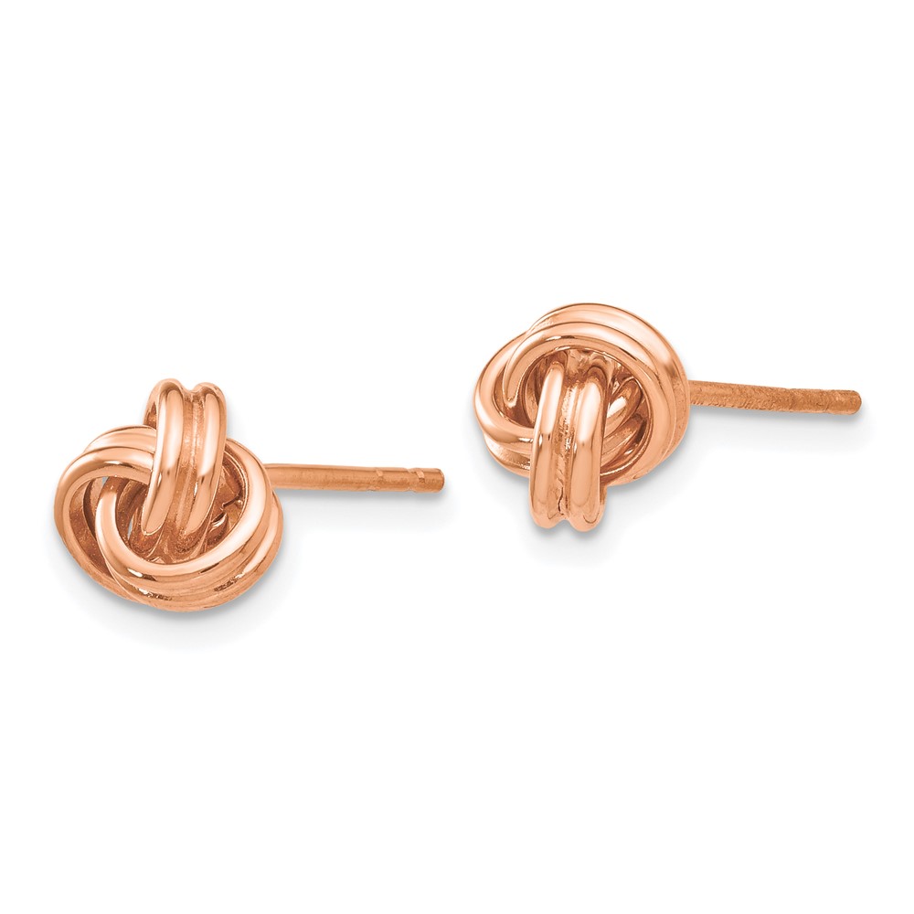 14k Rose Gold Polished Love Knot Post Earrings (TM705R)