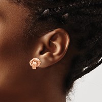 14K Rose Gold 7mm Polished Love Knot Post Earrings view 3