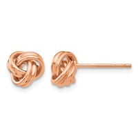 14K Rose Gold 7mm Polished Love Knot Post Earrings view 1
