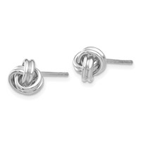 14K White Gold 7mm Polished Love Knot Post Earrings view 2
