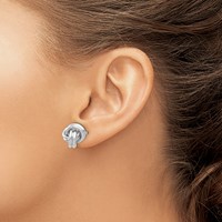 14K White Gold 7mm Polished Love Knot Post Earrings view 3