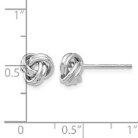 14K White Gold 7mm Polished Love Knot Post Earrings view 4