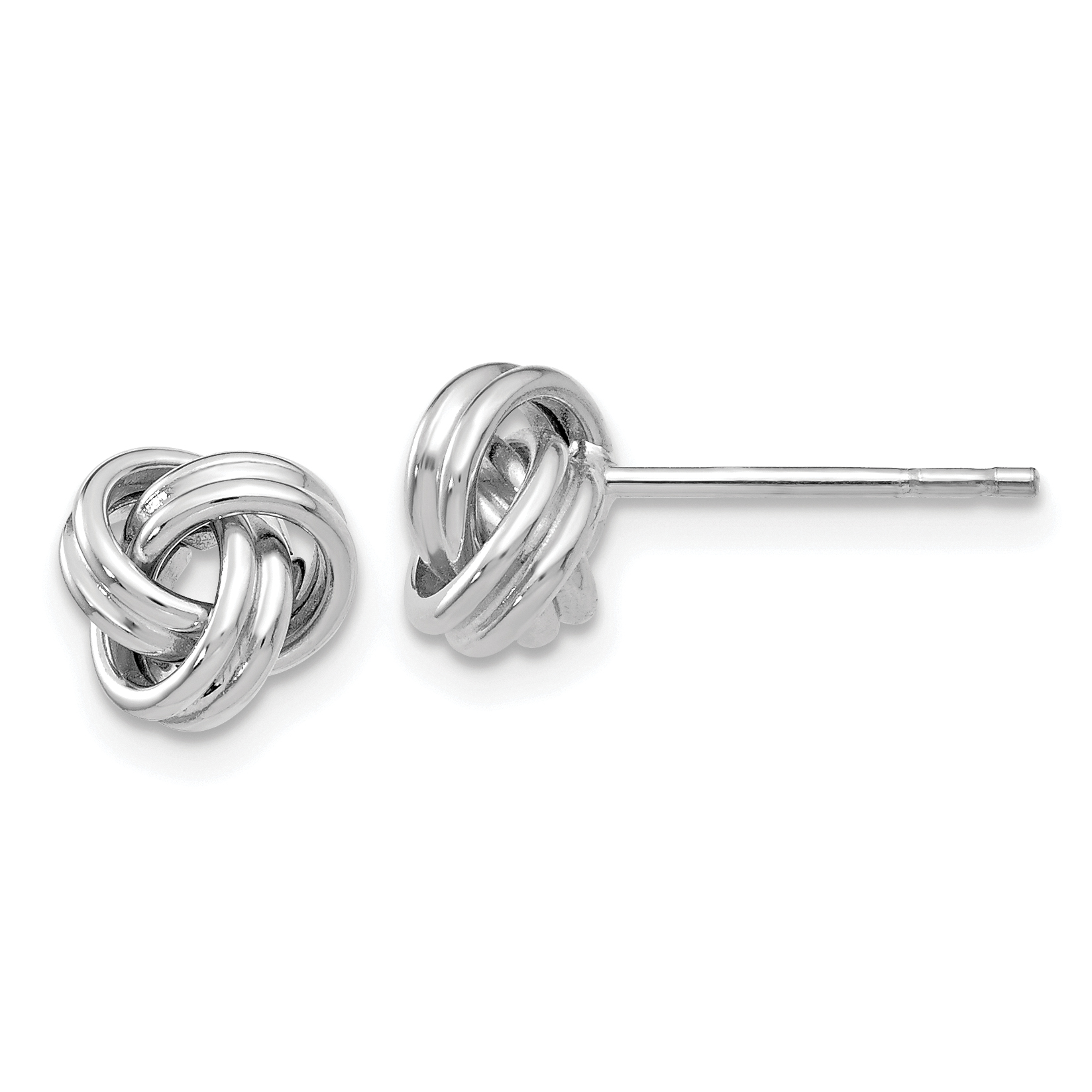 14k White Gold Polished Love Knot Post Earrings (TM705W)
