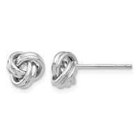 14K White Gold 7mm Polished Love Knot Post Earrings view 1