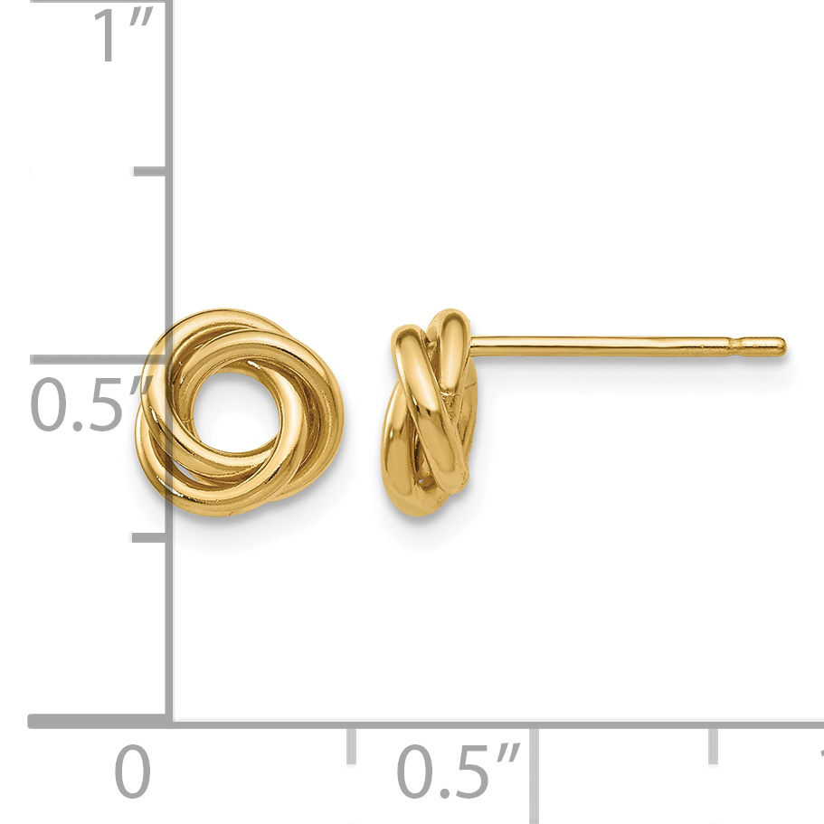 14k 8mm Polished Love Knot Post Earrings TM707 product image view 4