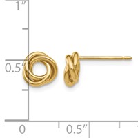 14K 8mm Yellow Gold Polished Love Knot Post Earrings view 4