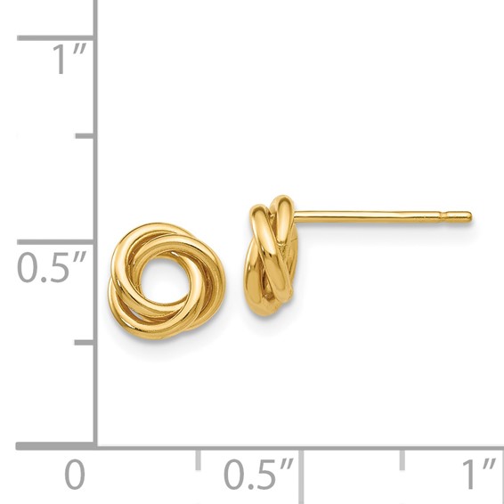 14k 8mm Polished Love Knot Post Earrings