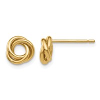 14K 8mm Yellow Gold Polished Love Knot Post Earrings view 1