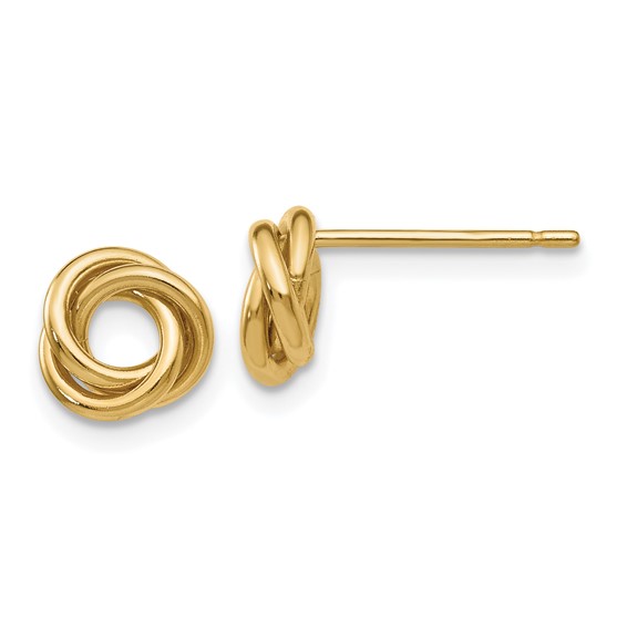 14k 8mm Polished Love Knot Post Earrings
