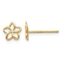 14K Cut-out Plumeria Post Earrings view 1