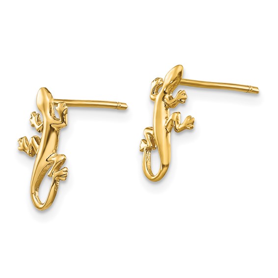 Gold Gecko Post Earrings