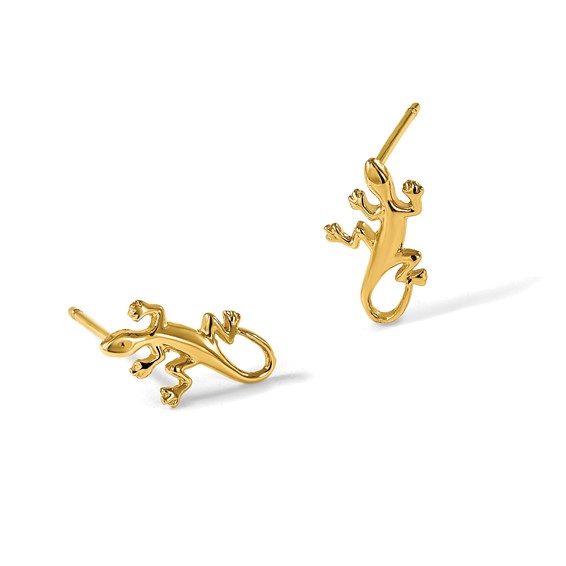 Gold Gecko Post Earrings