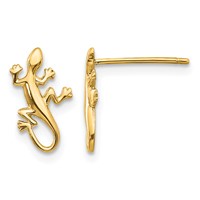 14K Yellow Gold Polished Gecko Post Earrings view 1