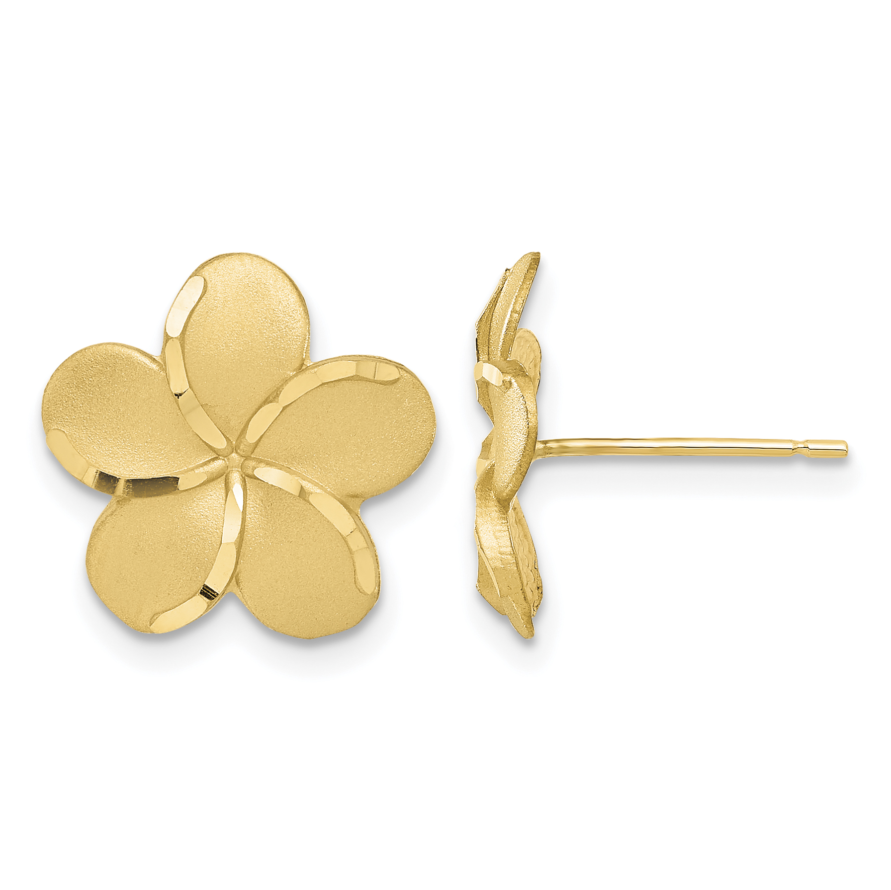 14k Plumeria French Wire Earrings (TM761)