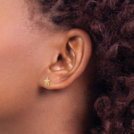 Gold Starfish Post Earrings