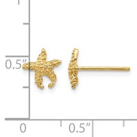 14K Polished and Textured Starfish Post Earrings view 4