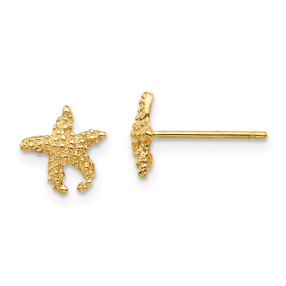 Gold Starfish Post Earrings