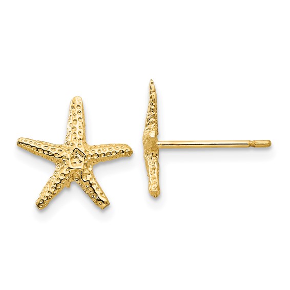 Gold Starfish Post Earrings