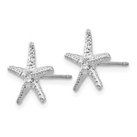 14K White Gold Starfish Post Earrings view 2