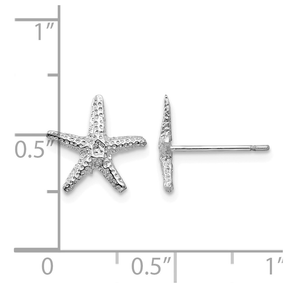 14k White Gold Starfish Post Earrings (TM766W)