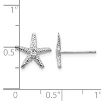 14K White Gold Starfish Post Earrings view 4
