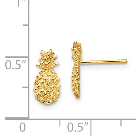 Gold Pineapple Post Earrings
