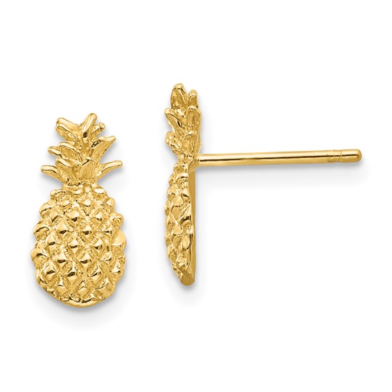 Gold Pineapple Post Earrings