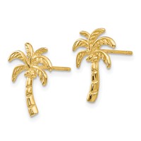 14K Polished Palm Tree Post Earrings view 2