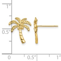 14K Polished Palm Tree Post Earrings view 4